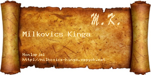 Milkovics Kinga névjegykártya